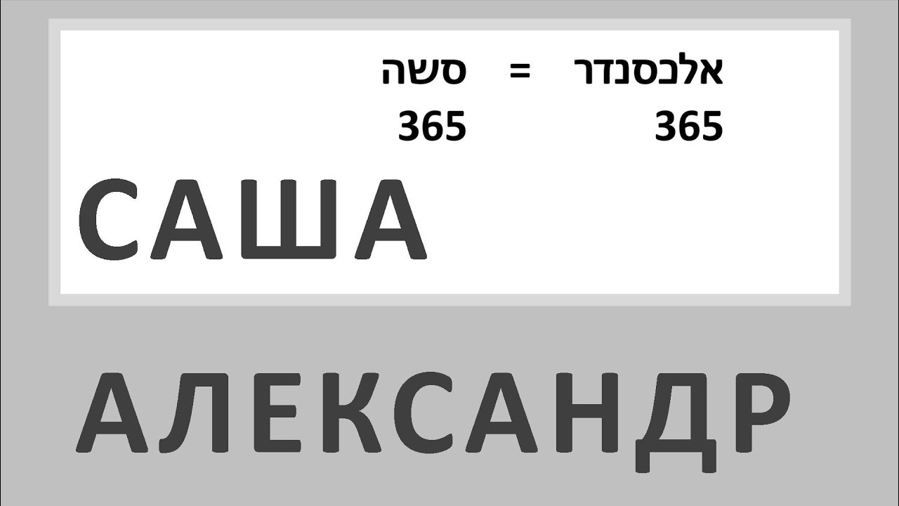 Александр, Саша – гематрия 365