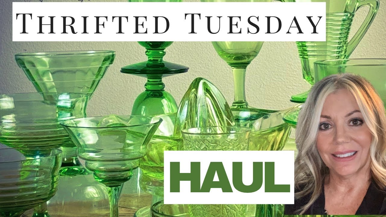 🔥Thrifted Tuesday: HUGE Uranium Glass Haul & Bonus Vintage Treasures! 🔥