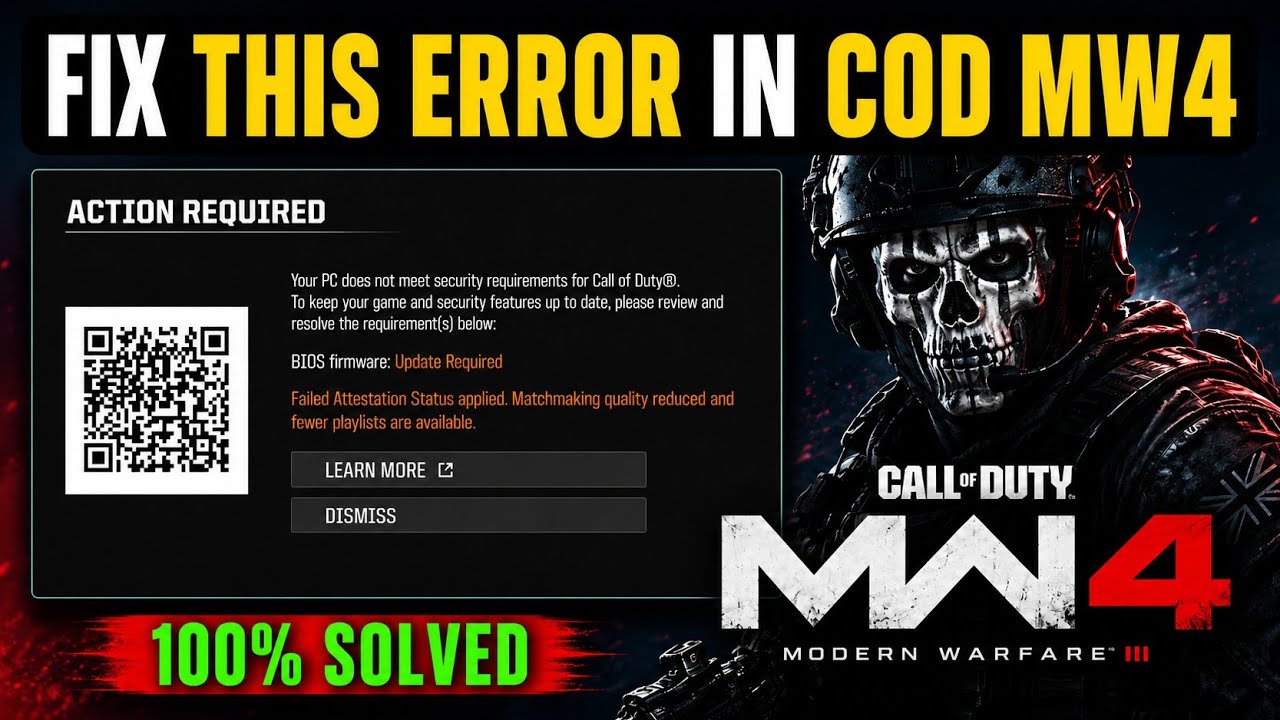 Fix COD MW4: Your PC Does Not Meet Security Requirement | BIOS Firmware Update Required 