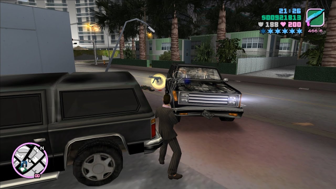 Эпическая 6-звёздочная полицейская перестрелка + побег в GTA Vice City