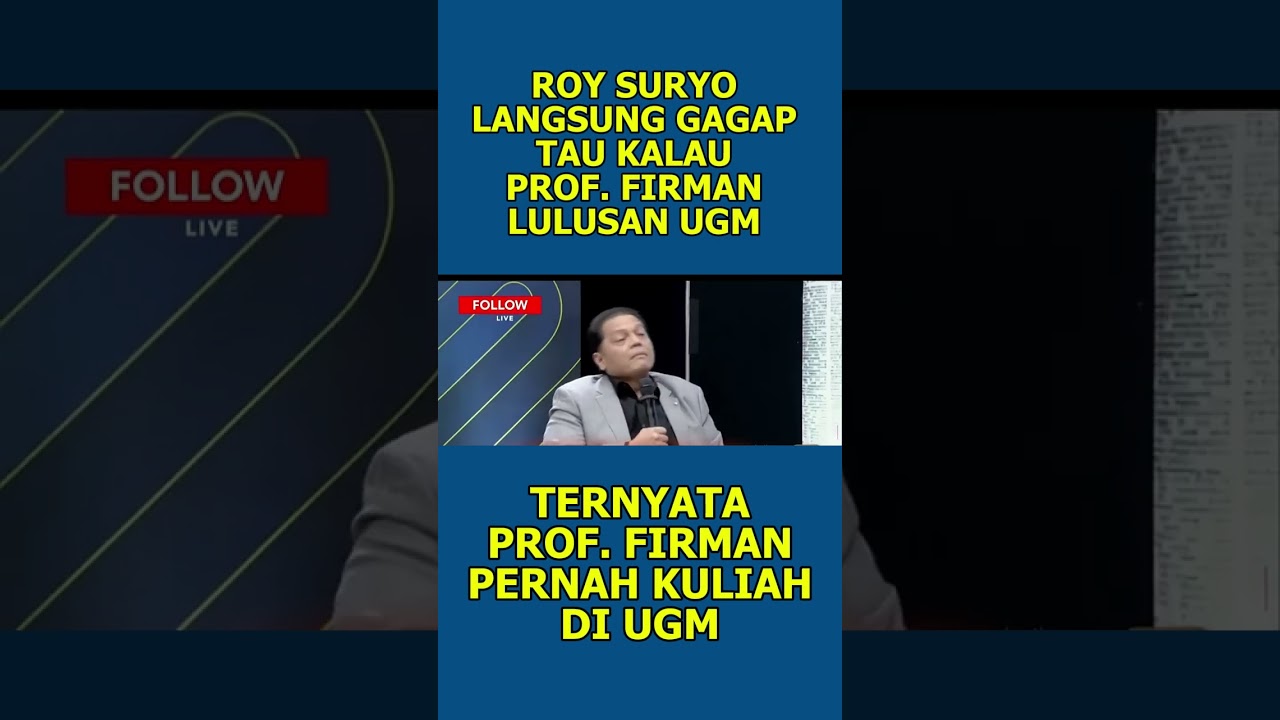ROY SURYO LANGSUNG GAGAP?! Ternyata Prof. Firman Pernah Kuliah di UGM! 😱
