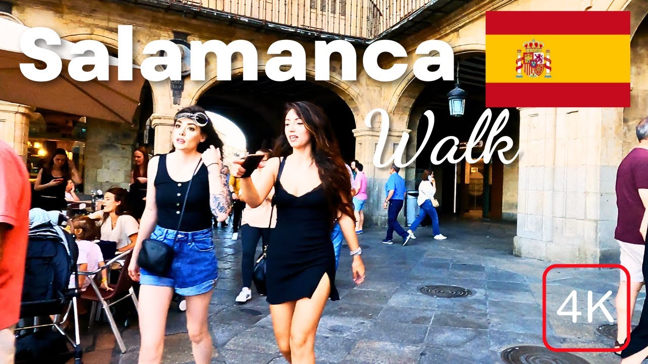 Salamanca Spain Walk 4K - Summer City Tour Salamanca Old Town Streets