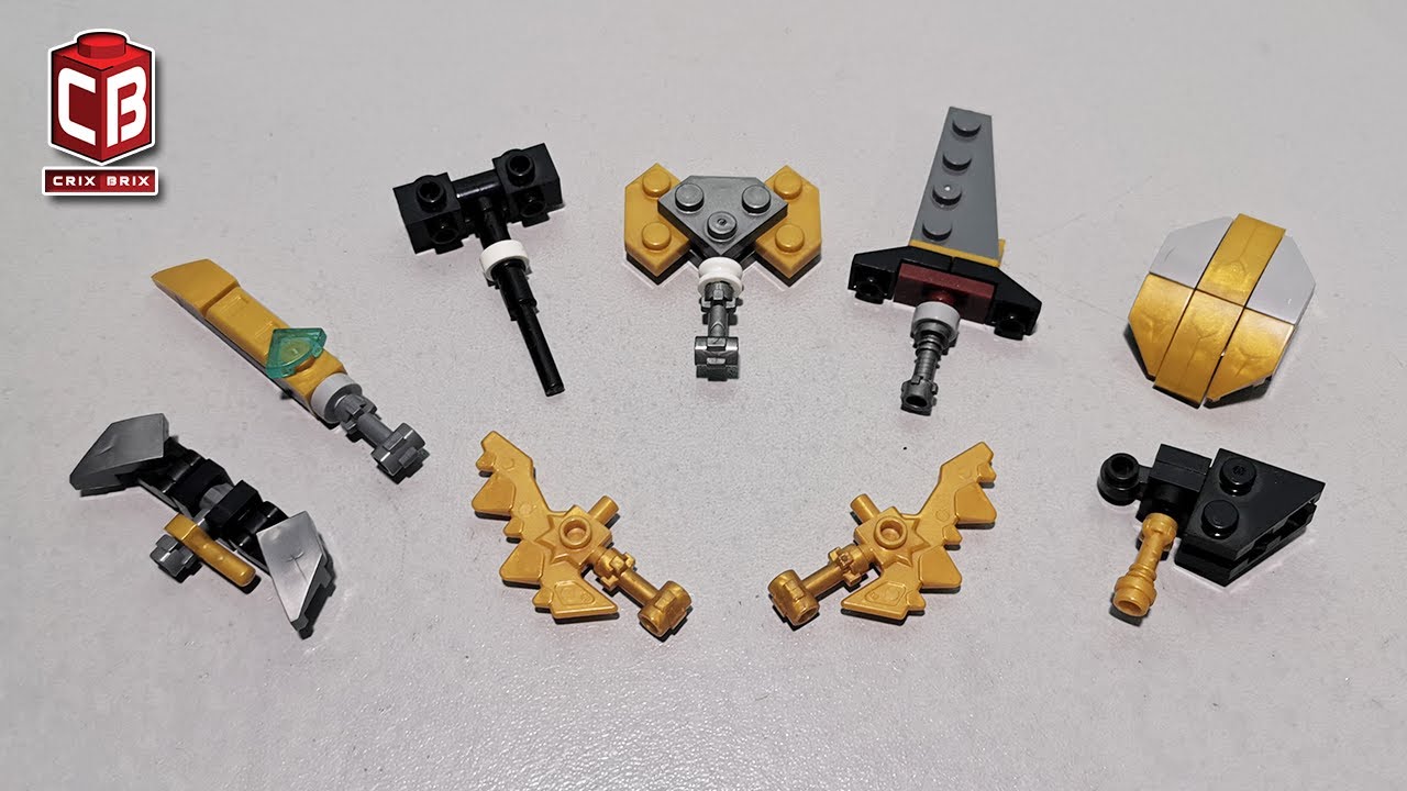 How to build LEGO Mini Weapons with less than 10 pieces Unofficial Lego #lego #legomoc #crixbrix