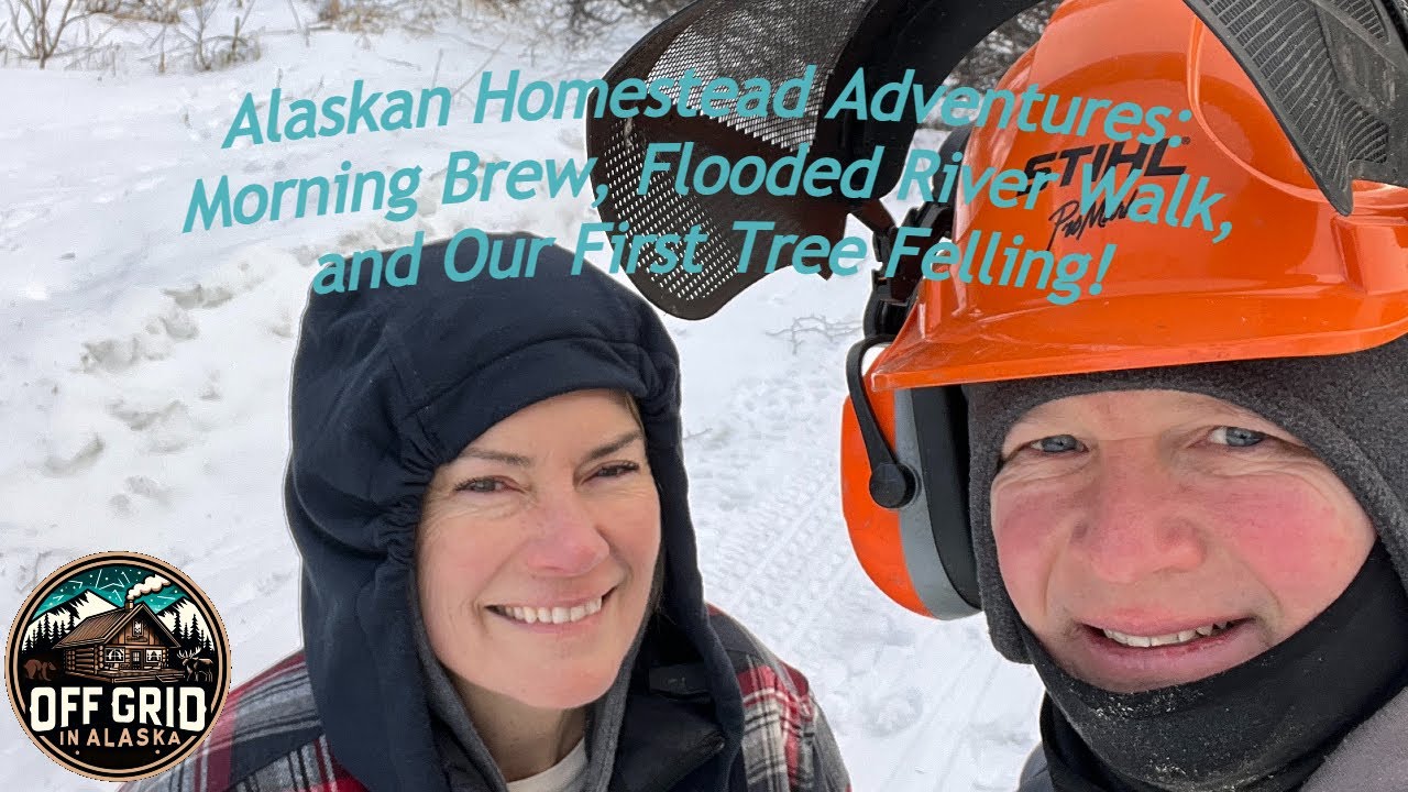 Alaska Homestead Adventures: Morning Brew, Flooded River Walk, and Our First Tree Felling!