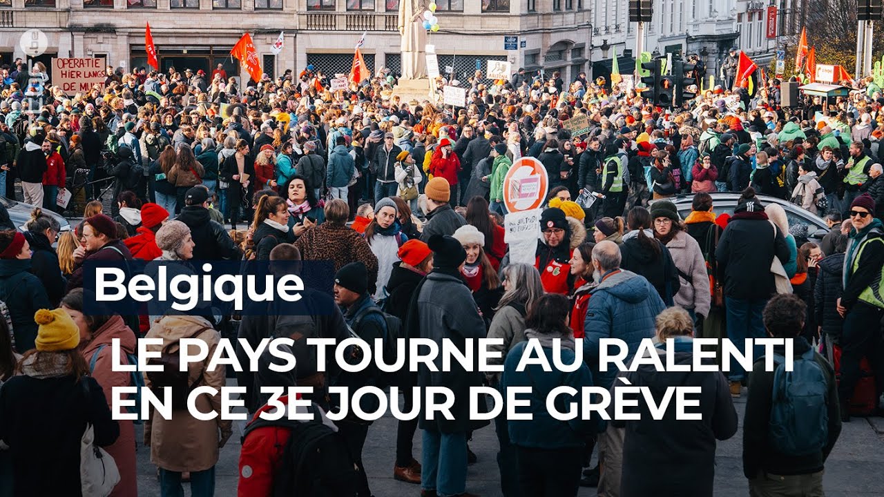 Grève nationale en Belgique: le pays tourne au ralenti en ce 3ème jour de grève - RTBF Info