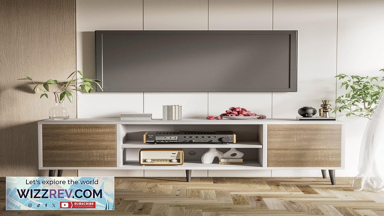 JUMMICO TV Stand for 65 Inch TV Mid Century Modern TV Stand