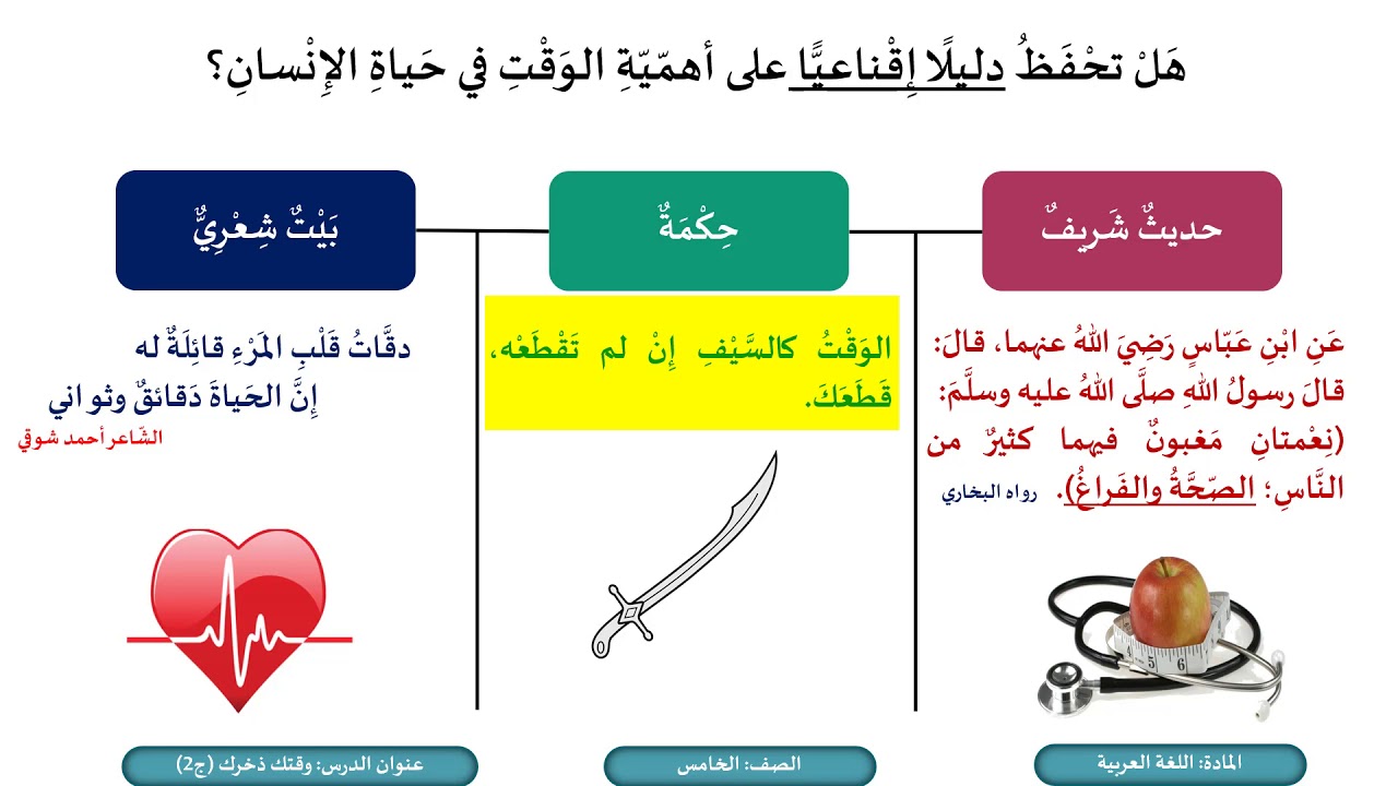 الصف الخامس اللغة العربية وقتك ذخرك ج 2