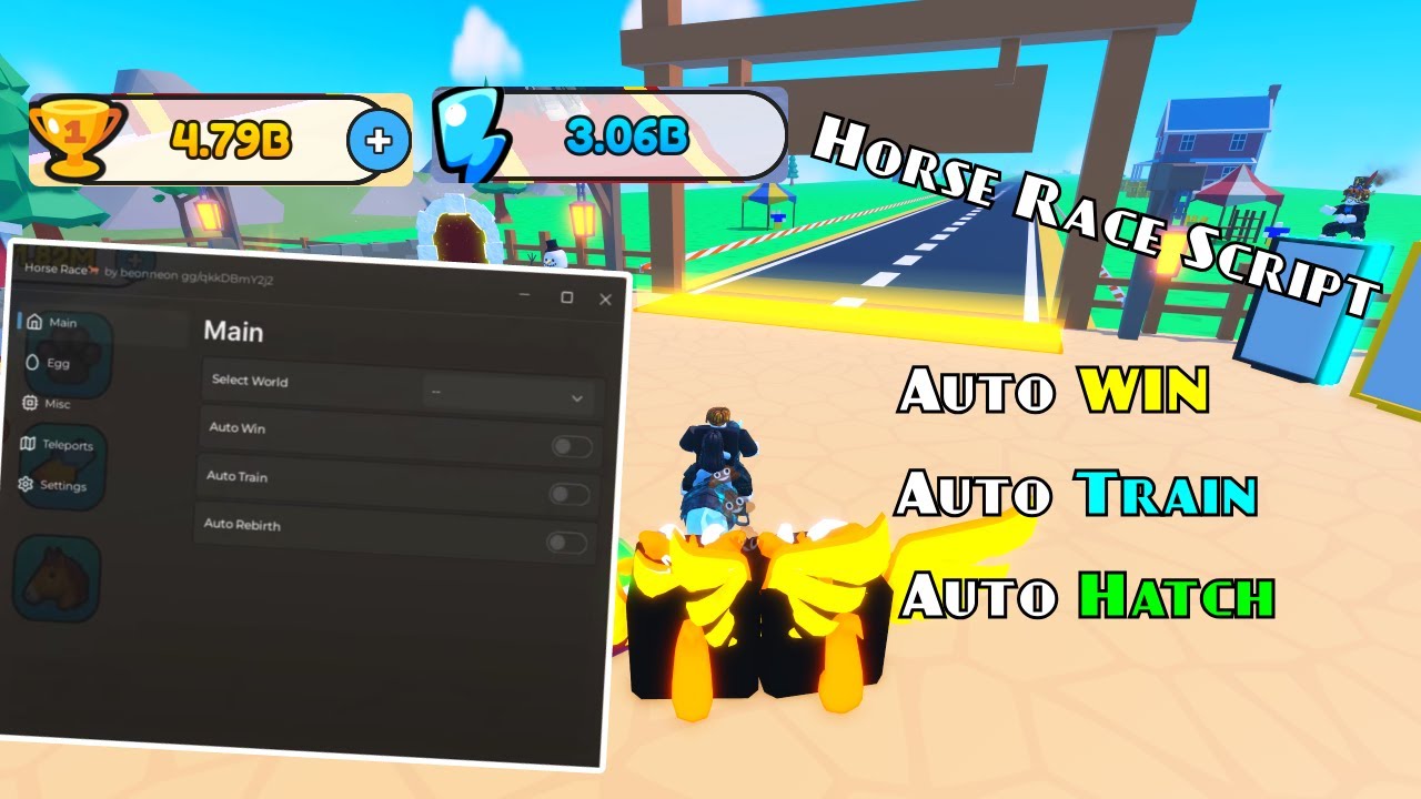 UPDATE XMAS!!! Horse Race Script AutoWin,AutoTrain,AutoHatch and More!!!