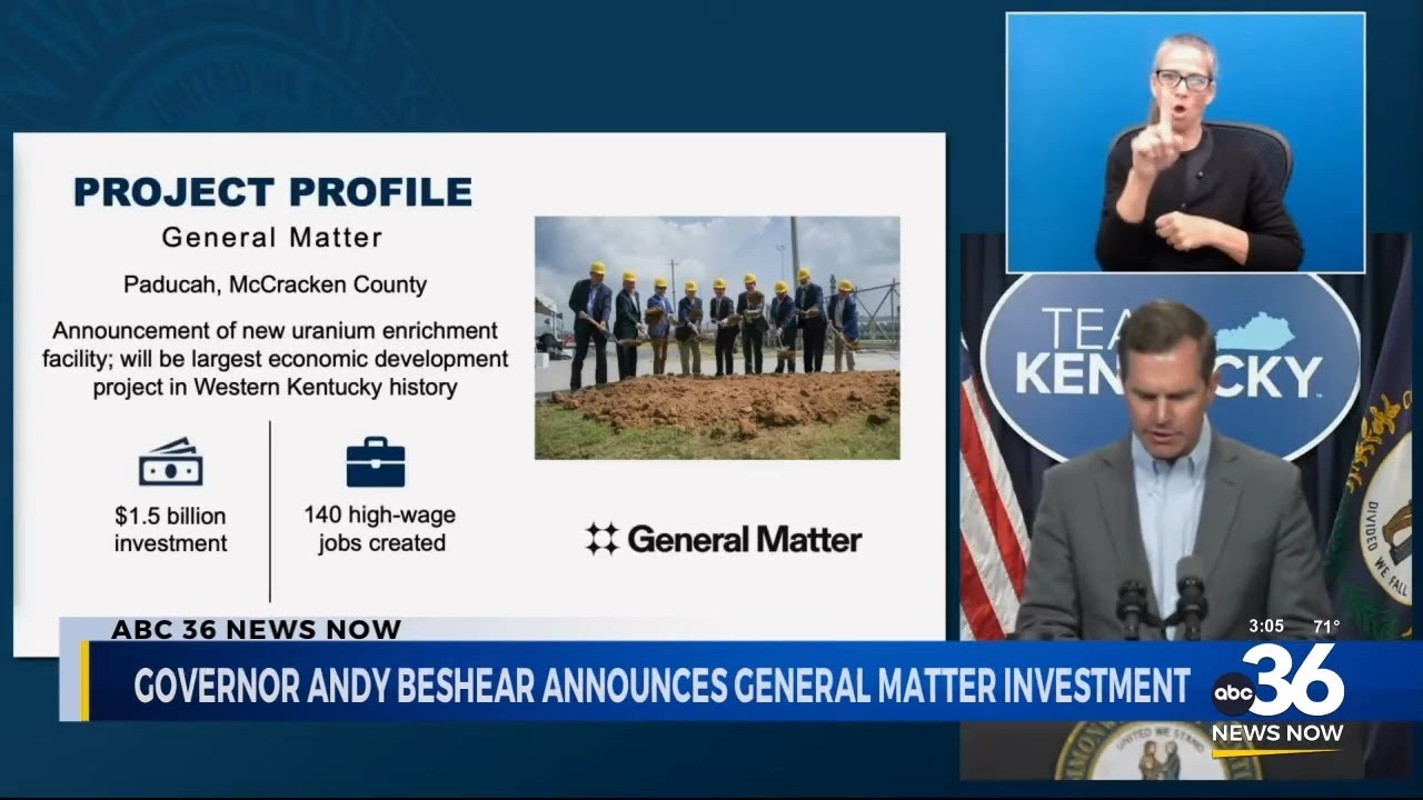Governor Beshear announces General Matter investment