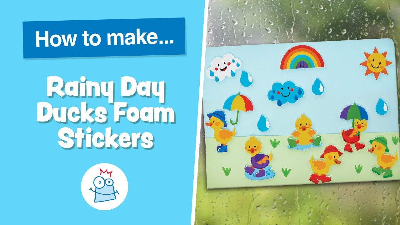 FN387 Rainy Day Duck Foam Stickers