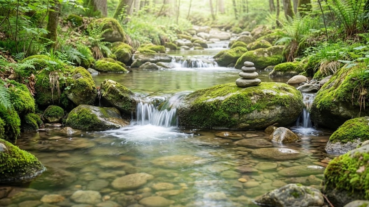 Calm Nature Passage | Soft Piano & Stream Ambience (3 Hours)