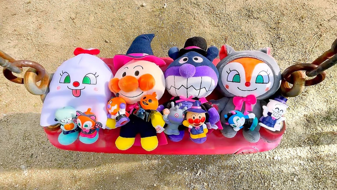 アンパンマンたちが公園でハロウィンのかぼちゃを探すよ！