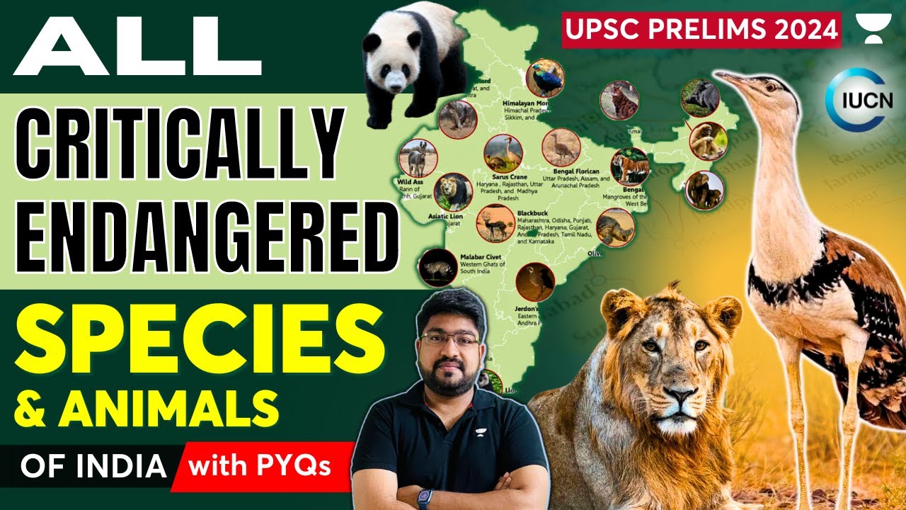 All Critically Endangered Species and Animals of India with PYQ’s | UPSC Prelims 2024/25