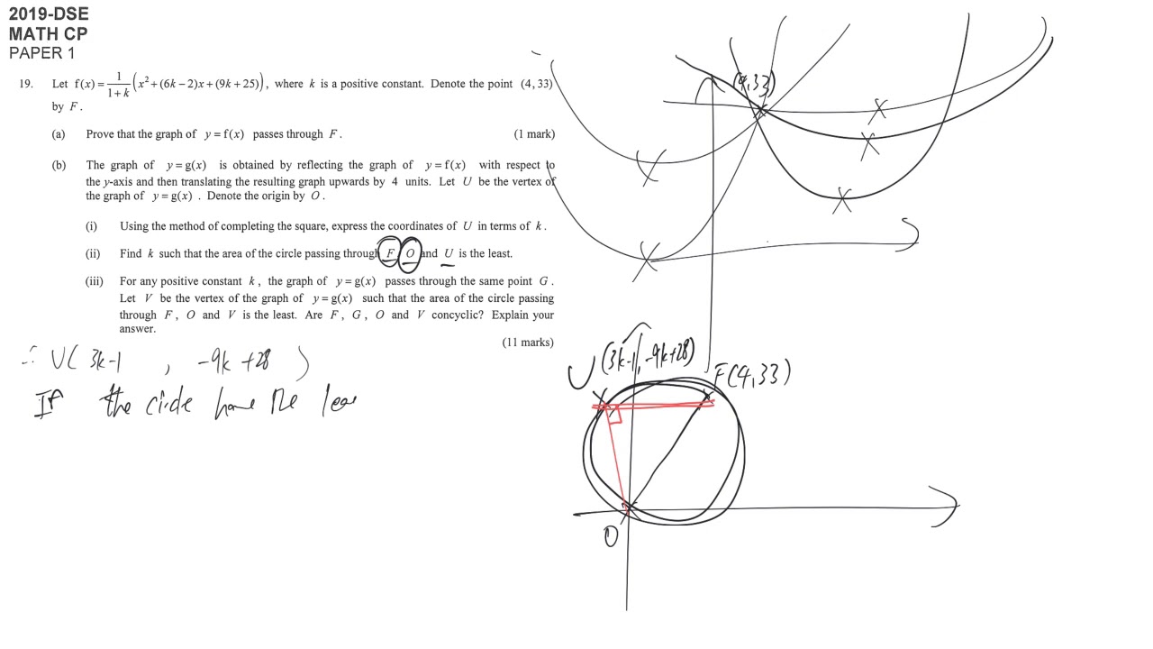 DSE maths core 2019 paper1 #19 locus coordinate geometry transformation vertex