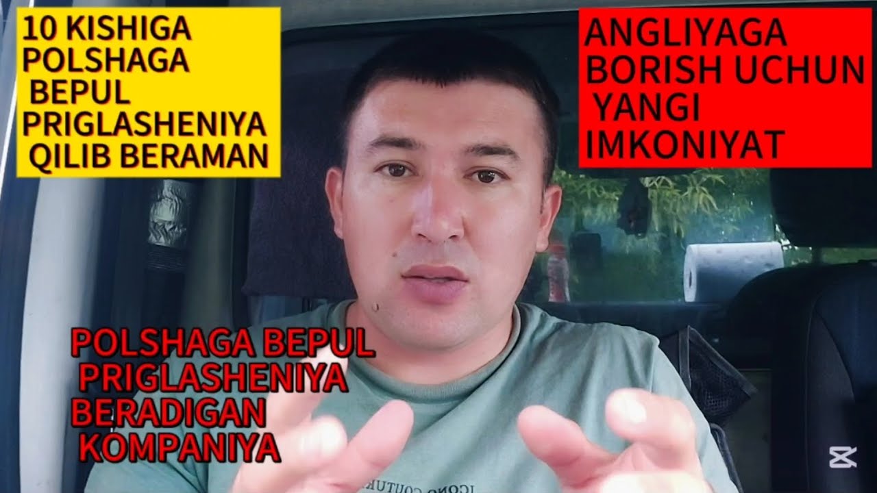ANGLIYAGA YANGI SEZONGA ISHGA BORISH IMKONIYATI 10 KISHIGA POLSHAGA BEPUL PRIGLASHENIYA
