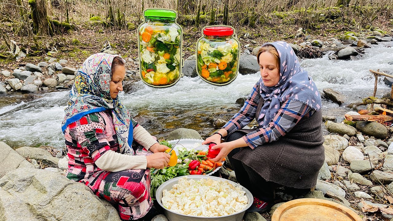 The Best Pickled Cauliflower Mixed of Carrots, Celery, Cucumbers in Nature ✤ Village Cooking ✤