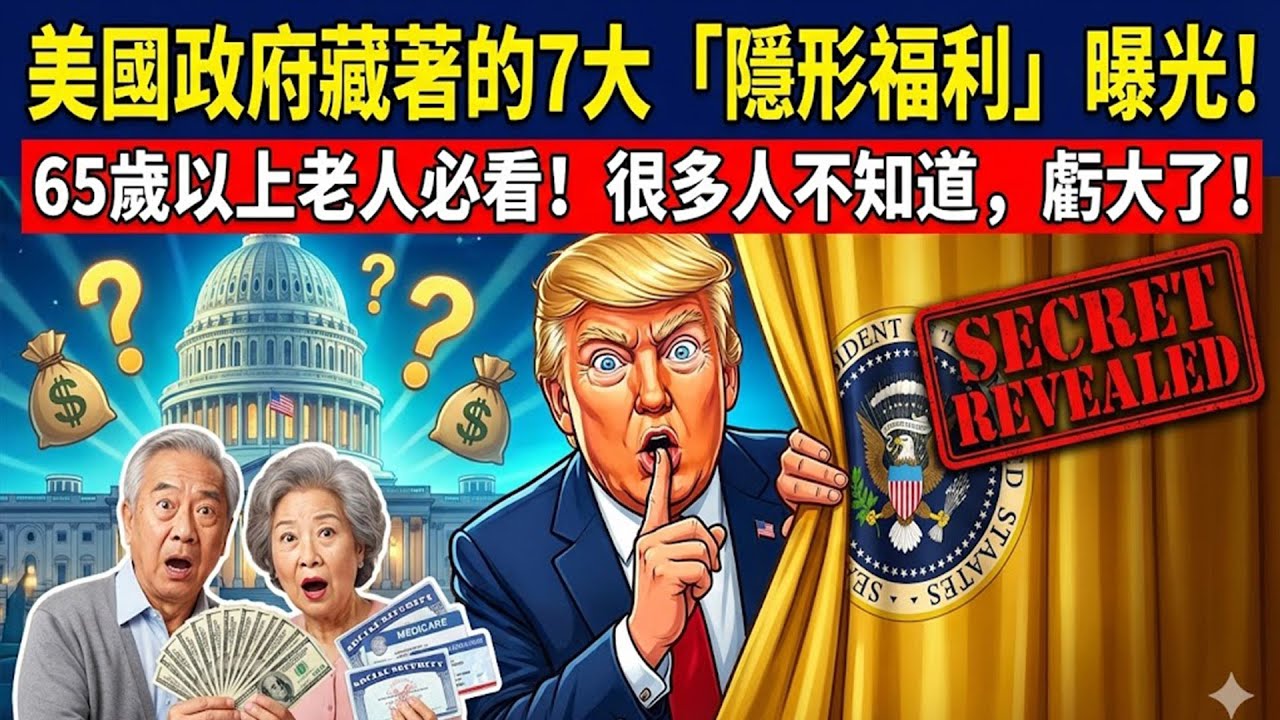 美國政府藏著的7大「隱形福利」曝光！65歲以上老人必看！這7個福利很多人不知道用，虧大了！#隱形福利 #老人福利 #退休生活 #65歲以上 #美國政府補助 #醫療保險 #交通補助 #稅務減免
