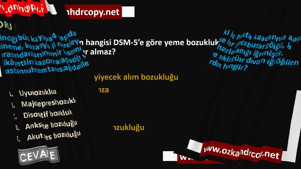 AUZEF GELİŞİMSEL PSİKOPATOLOJİ 2021 FİNAL SORULARI