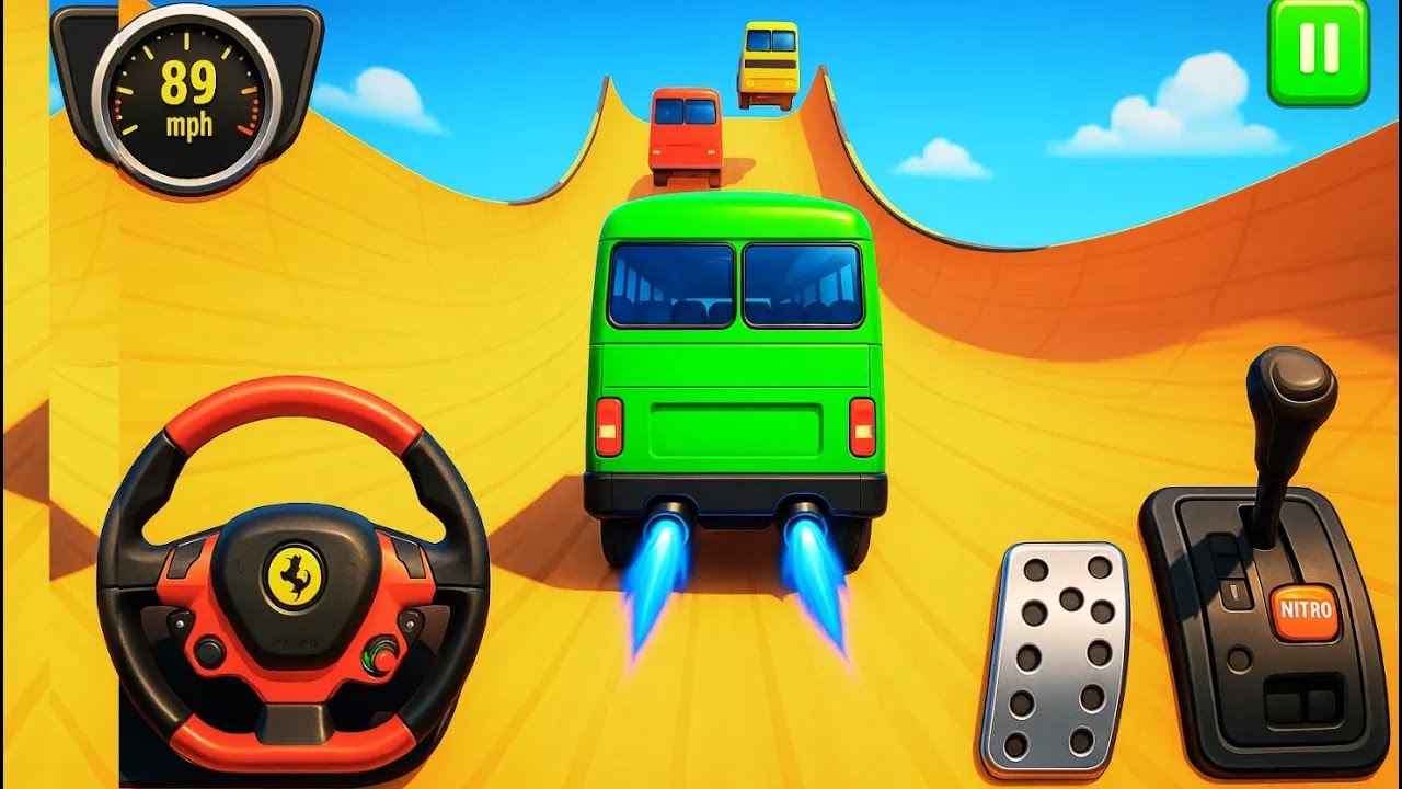 Crazy Bus Mega Ramp Impossible Racing - Bus Stunts Impossible Tracks - Android Gameplay 2025