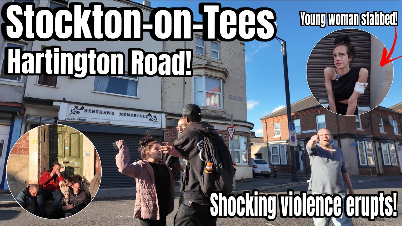 STOCKTON-ON-TEES -Shocking Scenes, Violence Erupts Daily! Young Woman Stabbed!