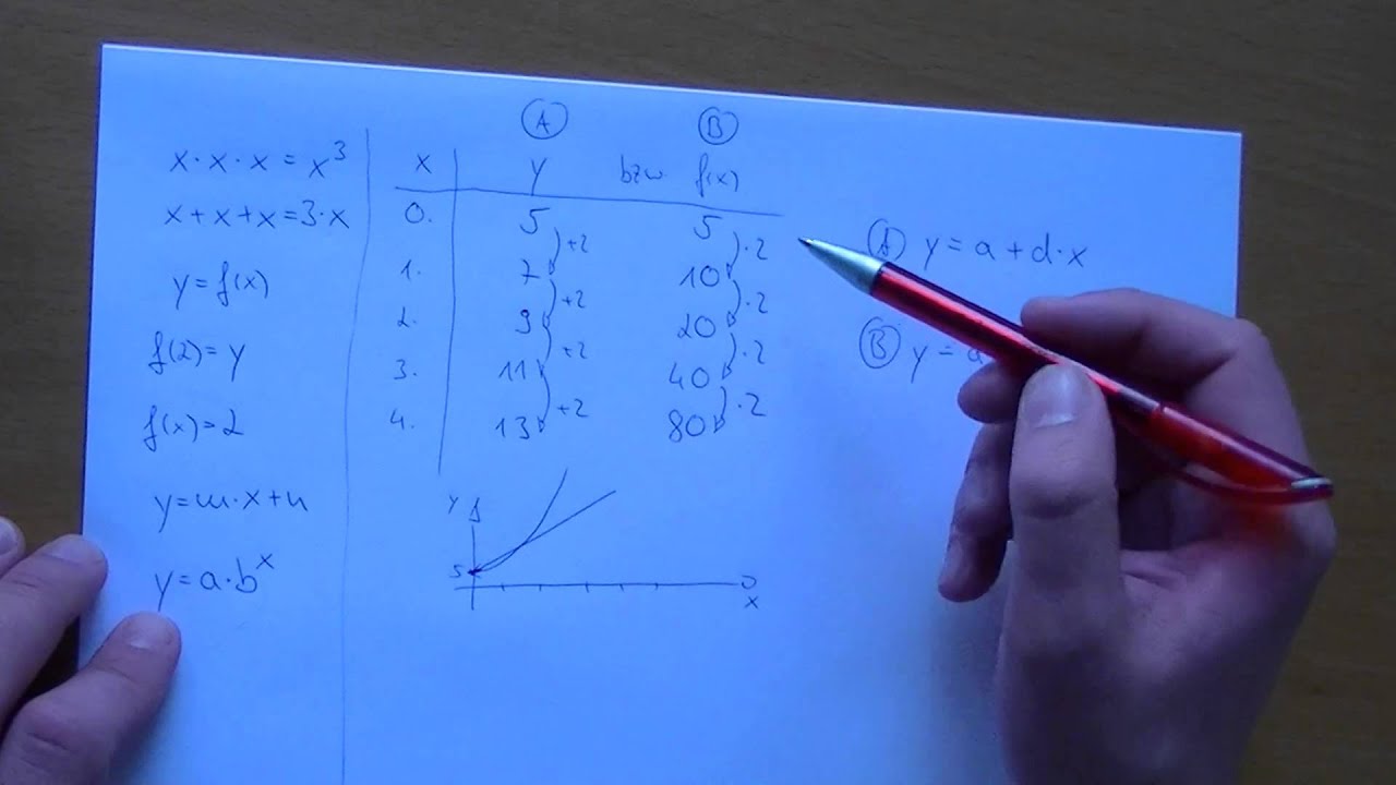 Wachstum exponentiell vs. linear