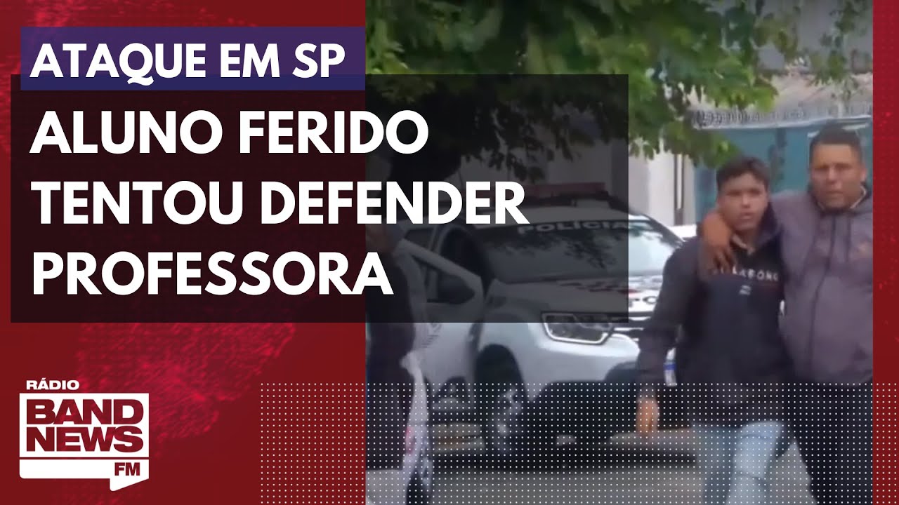 Aluno ferido tentou defender professora de ataque com faca em SP