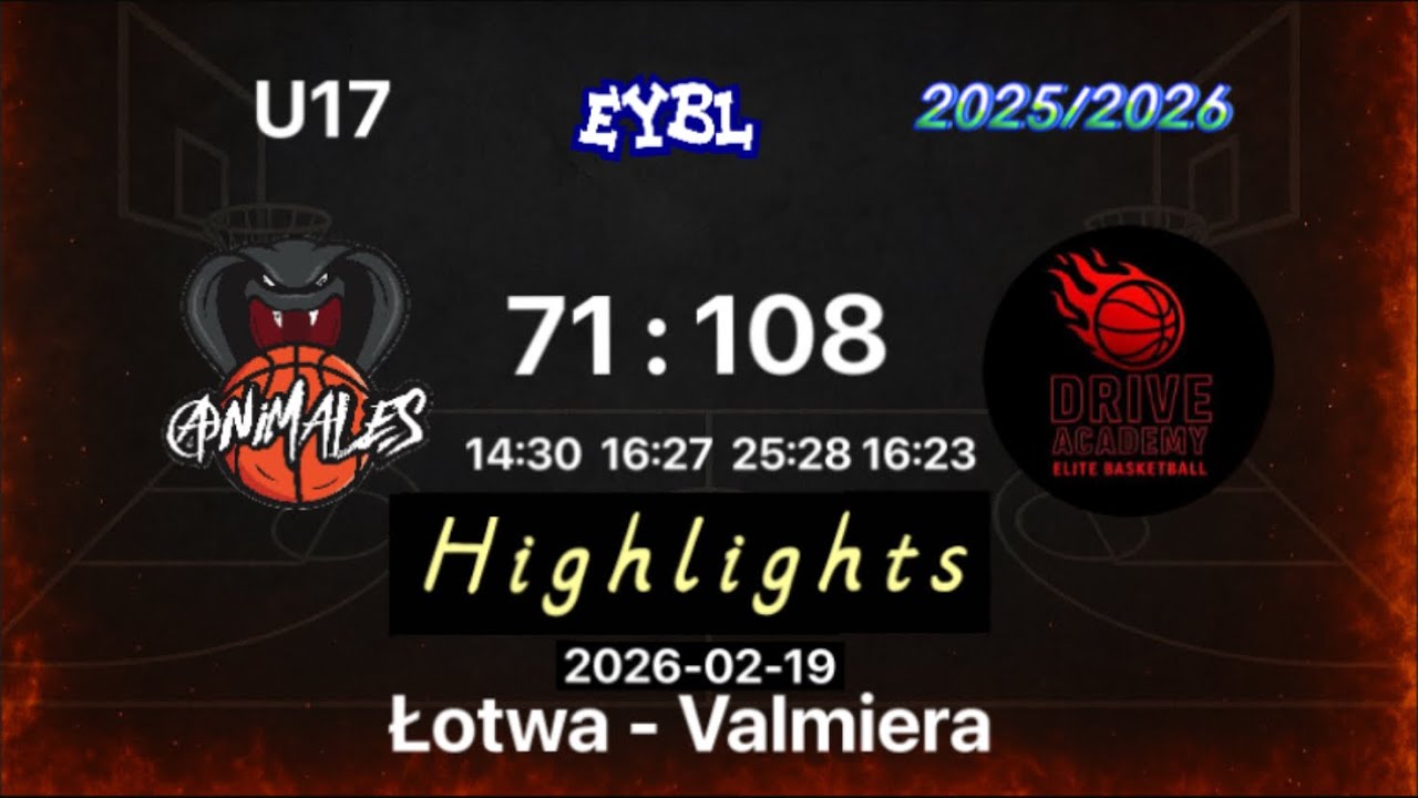 2026-02-19 EYBL U17 Highlights - Animales vs Drive (FIN)