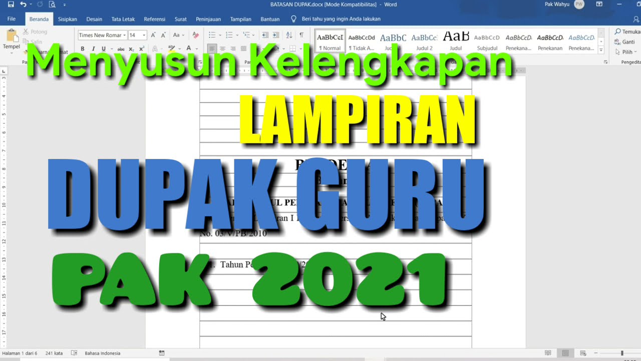 Dokumen Lampiran DUPAK Guru 2021