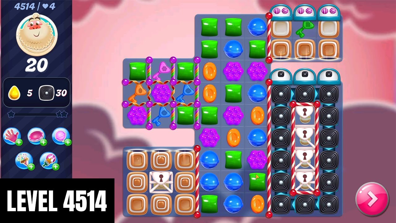 Candy Crush Saga Level 4514 (NO BOOSTERS) || Legendary Level || 1 Star 🌟
