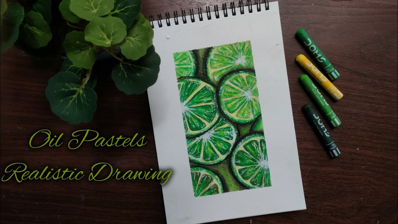 Realistic Drawing With Oil Pastels || How To Draw Lemon Slices || Tutorial