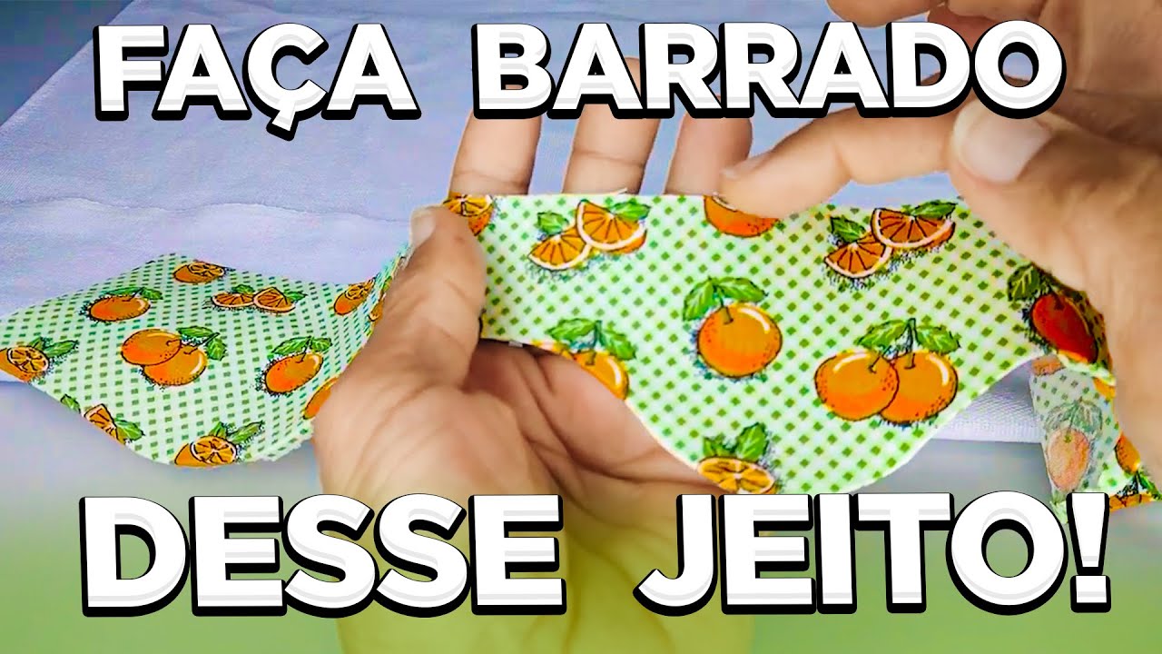 DIFERENTE Barrado em TECIDO RECORTE Pano de Prato Costura Criativa Passo a Passo Jeito de Costurar