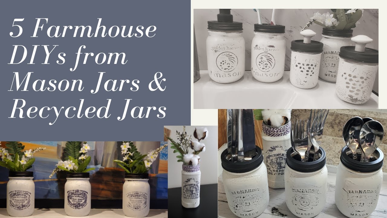 Trash to Treasure &bull; DIY Mason Jars &bull; Recycled Jars &bull; Farmhouse Decor &bull; (Budget Friendly DIYs)