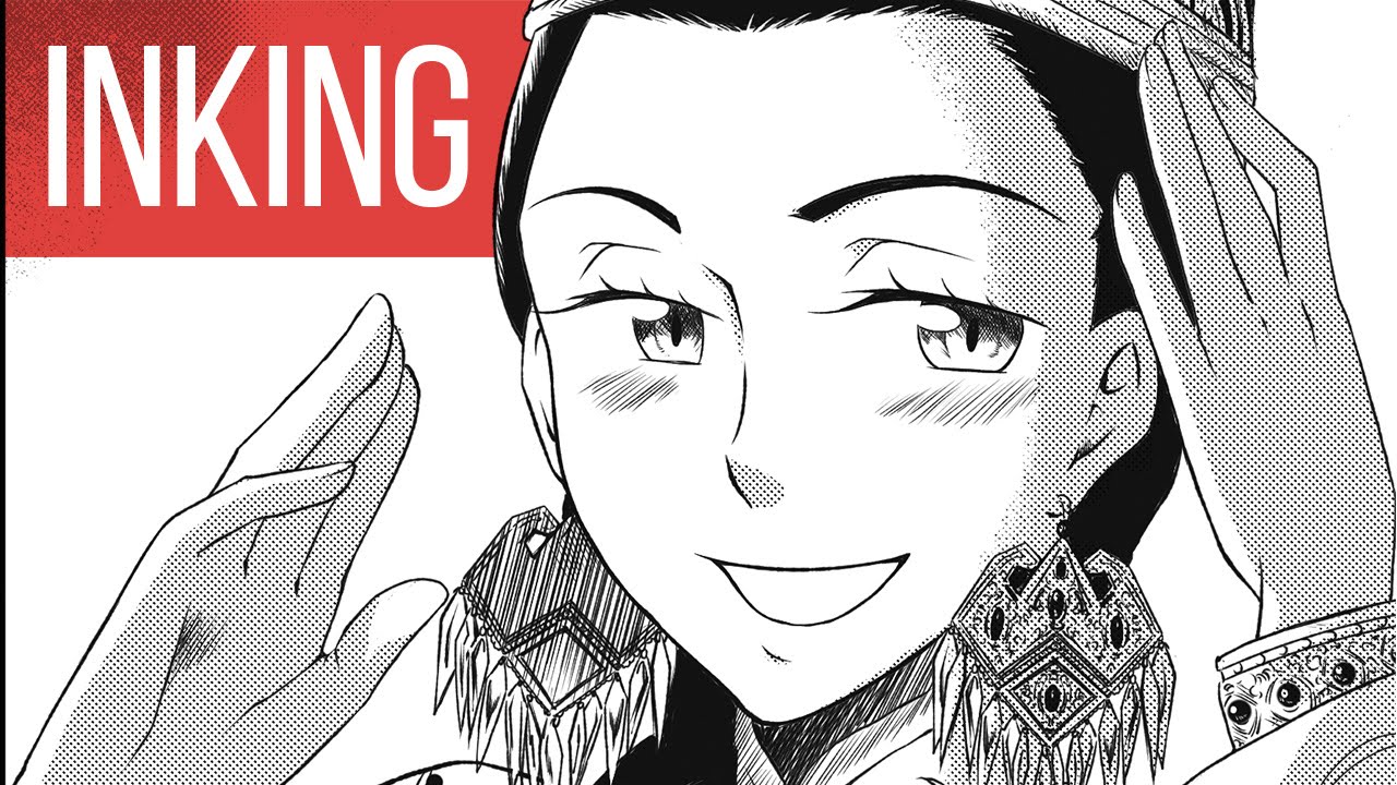 Inking on Manga Studio 5: A bride's story panel