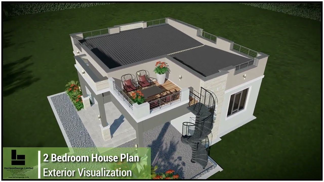 Small House Plan Visualization | 2 Bedrooms | Roof Deck | 100Sqm