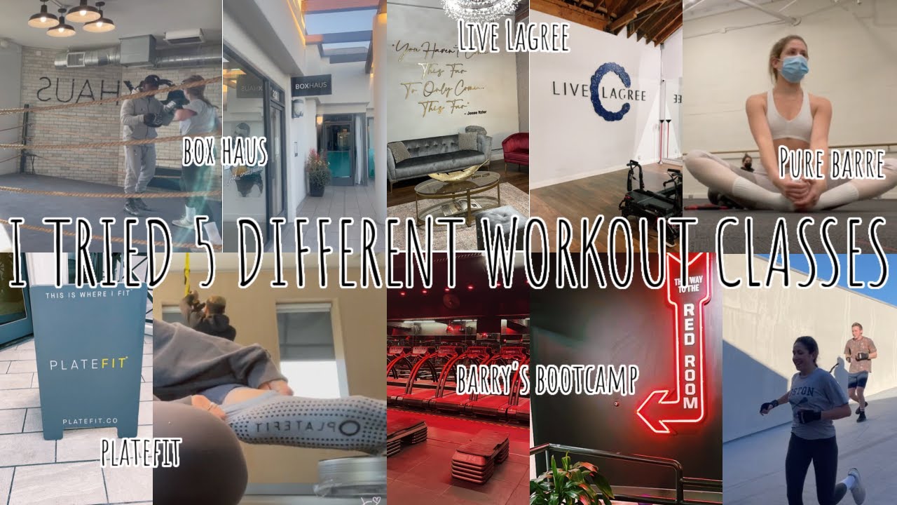 I TRIED FIVE DIFFERENT WORKOUT CLASSES｜Platefit // Live Lagree // Barry's // Pure Barre // Box Haus