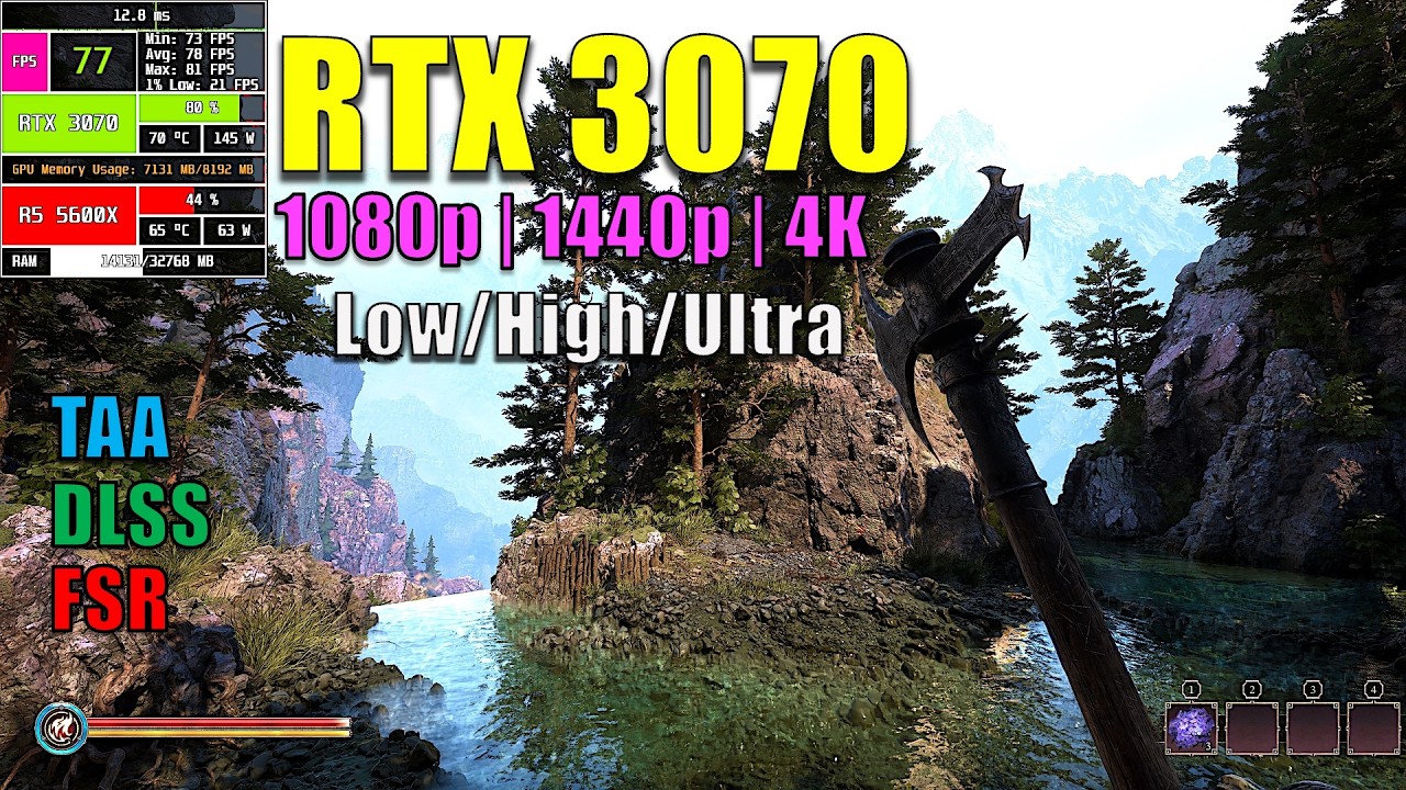 Fatekeeper | RTX 3070 | High/Ultra/Extreme + DLSS/FSR/TAA | 1080p/1440p/2160p | Performance Test