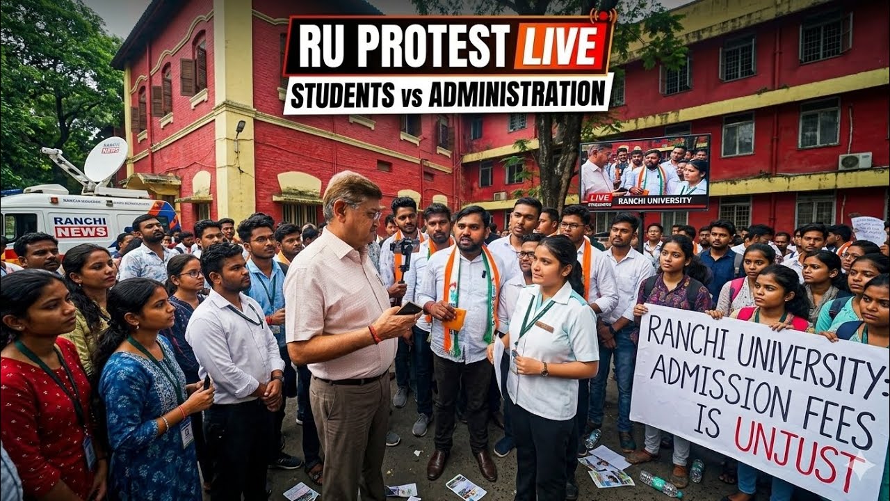 🚨 &ldquo;Ranchi University Me Bawaal!&rdquo;Session Late Pe Students Ka Protest