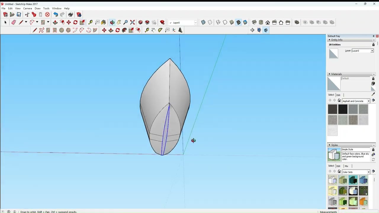 How to make a boat hull in sketchup, easy way, for beginners