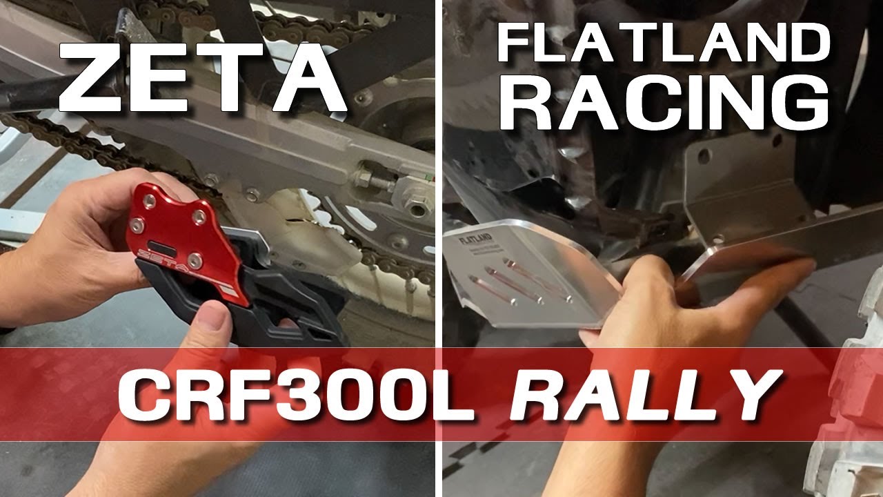 Zeta Chain Guide and Flatland Racing Skid Plate on the CRF300L Rally