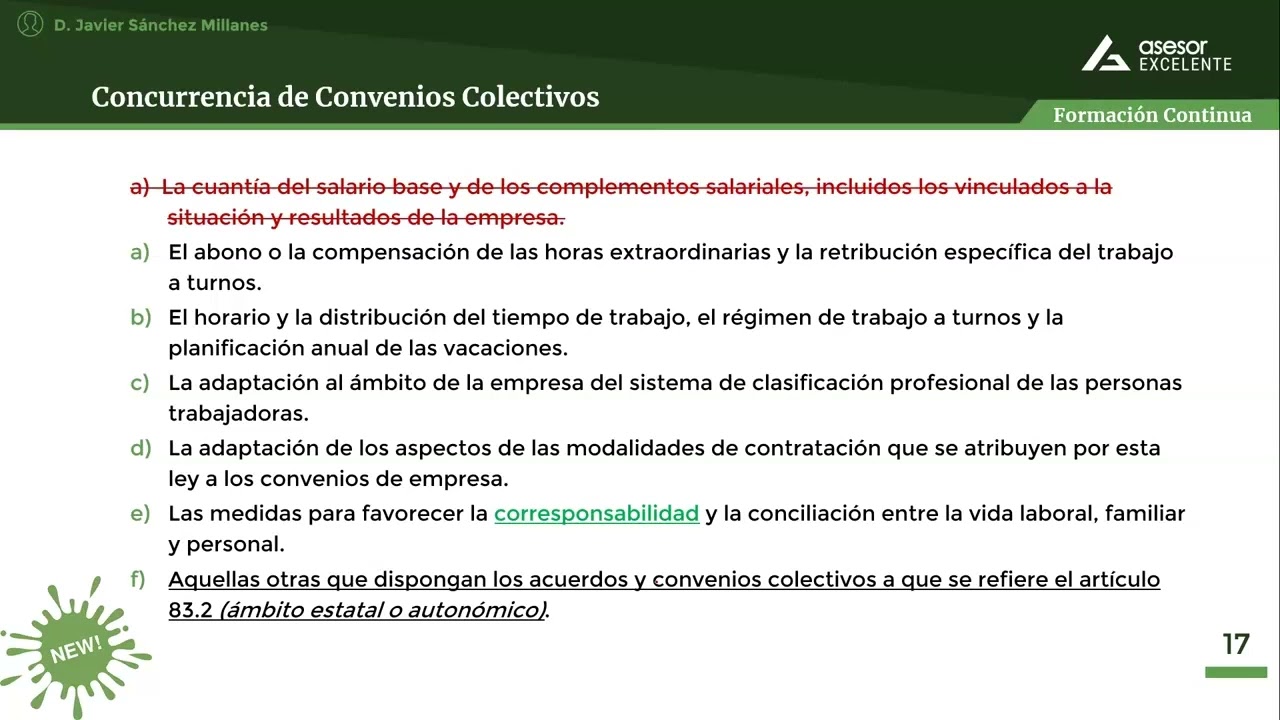 CURSO ESPECIAL REFORMA LABORAL: Análisis de concurrencia de convenios