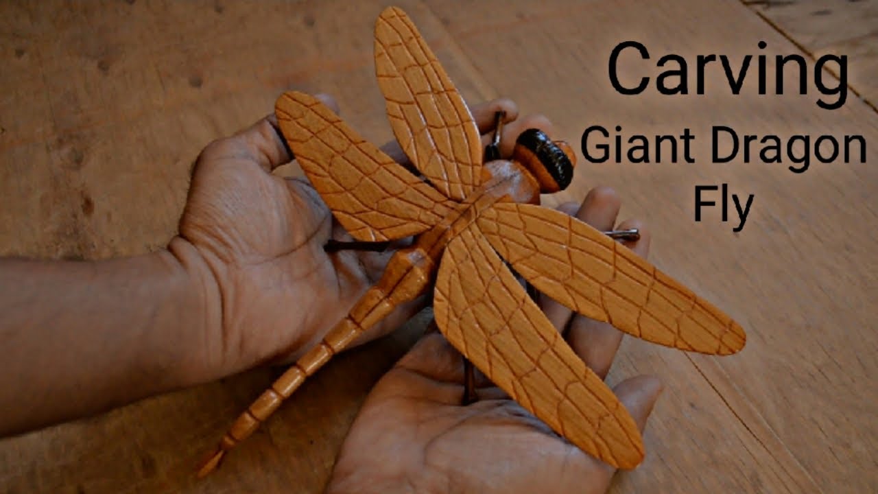 Carving The Giant Dragonfly (Realistic) | Dragonfly Carving /Making | DIY | Wood Carving Tutorial