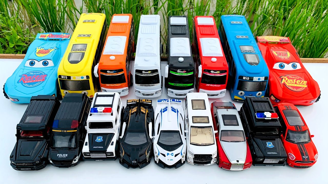 Mobil Mobilan Mcqueen, Bus tayo, Bus Basuri, Mobil Polisi, Mobil Ambulan, Mobil Balap, Damkar #3907