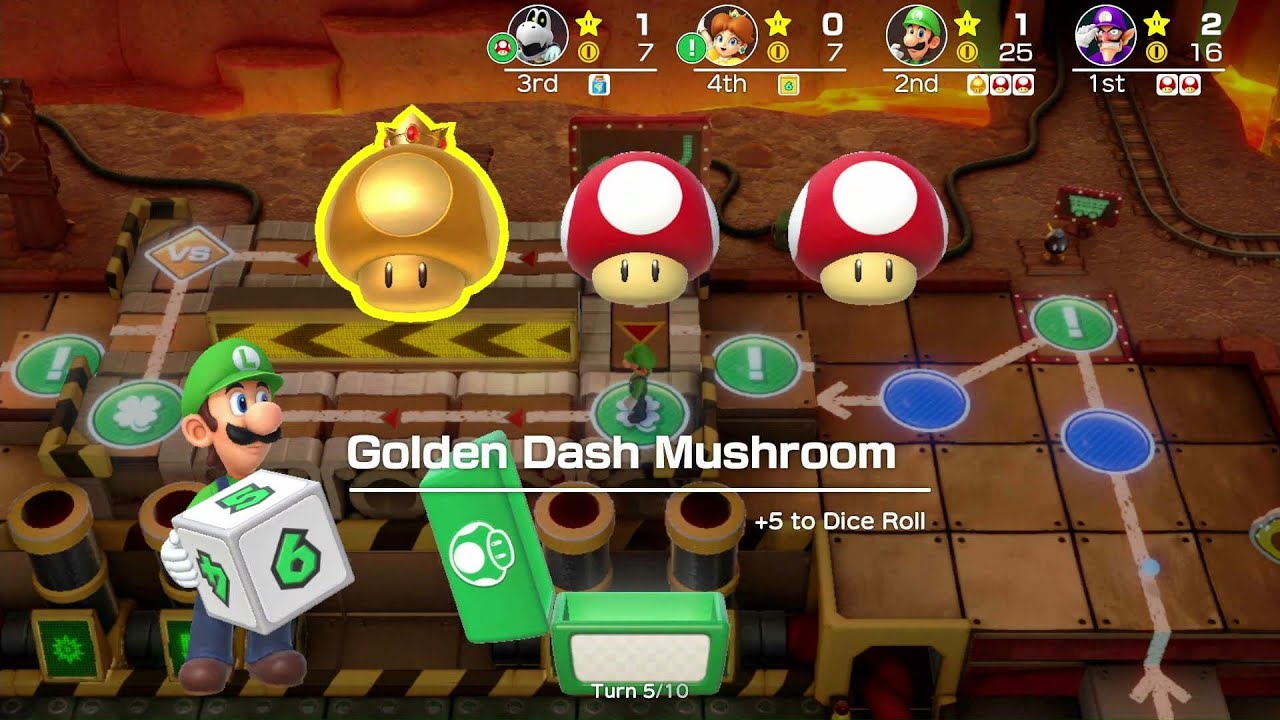 Super Mario Party - Mario Party - #99: King Bob-omb's Powderkeg Mine - Luigi, Dry Bones, Daisy