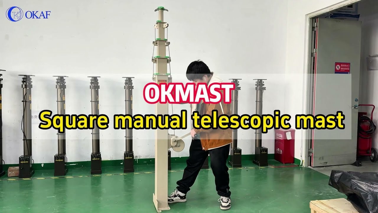 Square manual telescopic mast