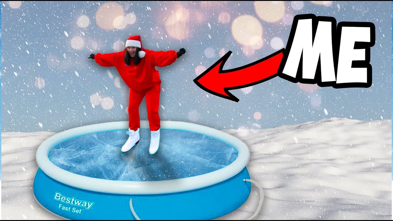 ICE SKATING ON MY SWIMMING POOL
