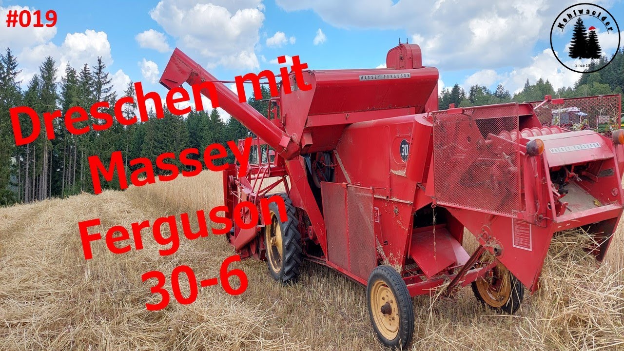 Dreschen mit Massey Ferguson MF 30-6 mit VW Boxermotor / Industriemotor