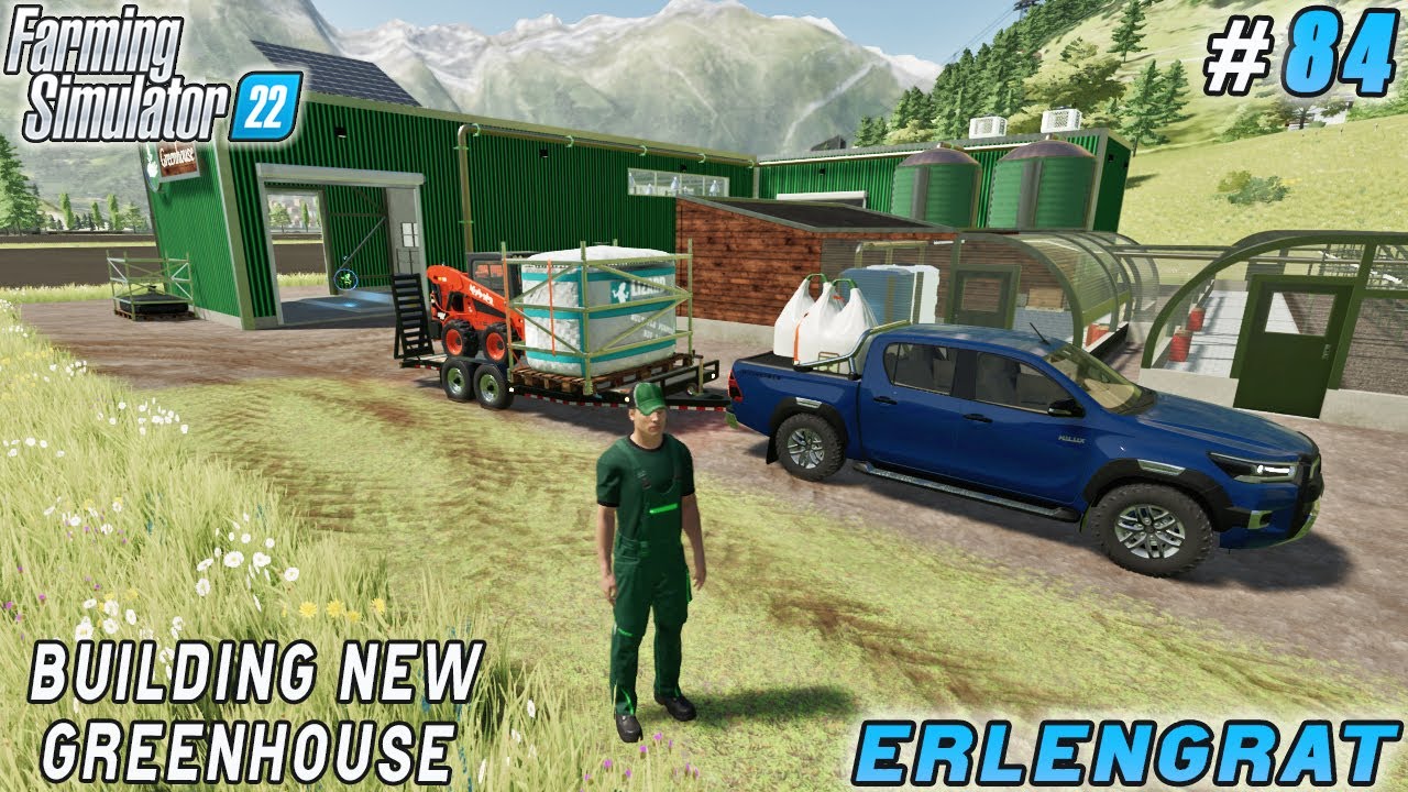 Harvesting canola, construction modern greenhouse | Erlengrat | Farming simulator 22 | Timelapse #84