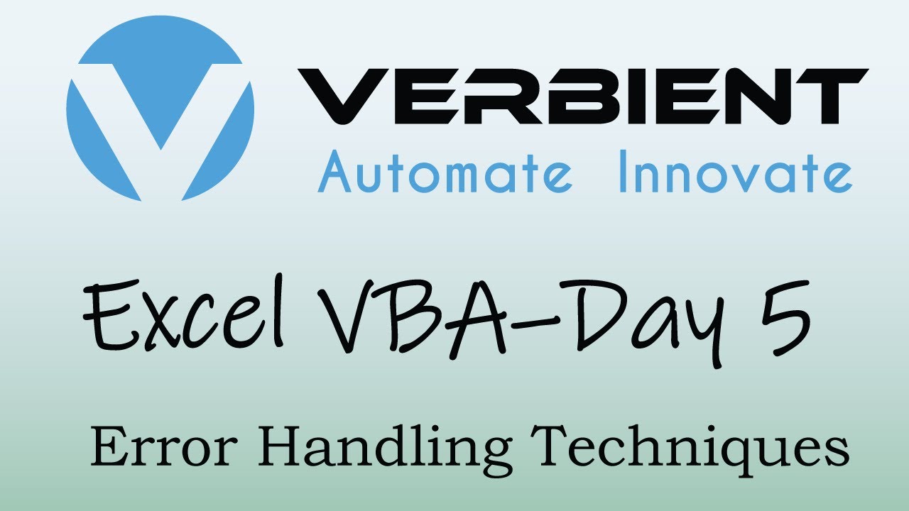 Excel VBA Day 5: Error Handling