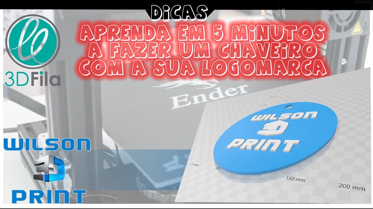 Aprenda em 5 minutos a fazer um chaveiro 3D com a sua LOGOMARCA !!