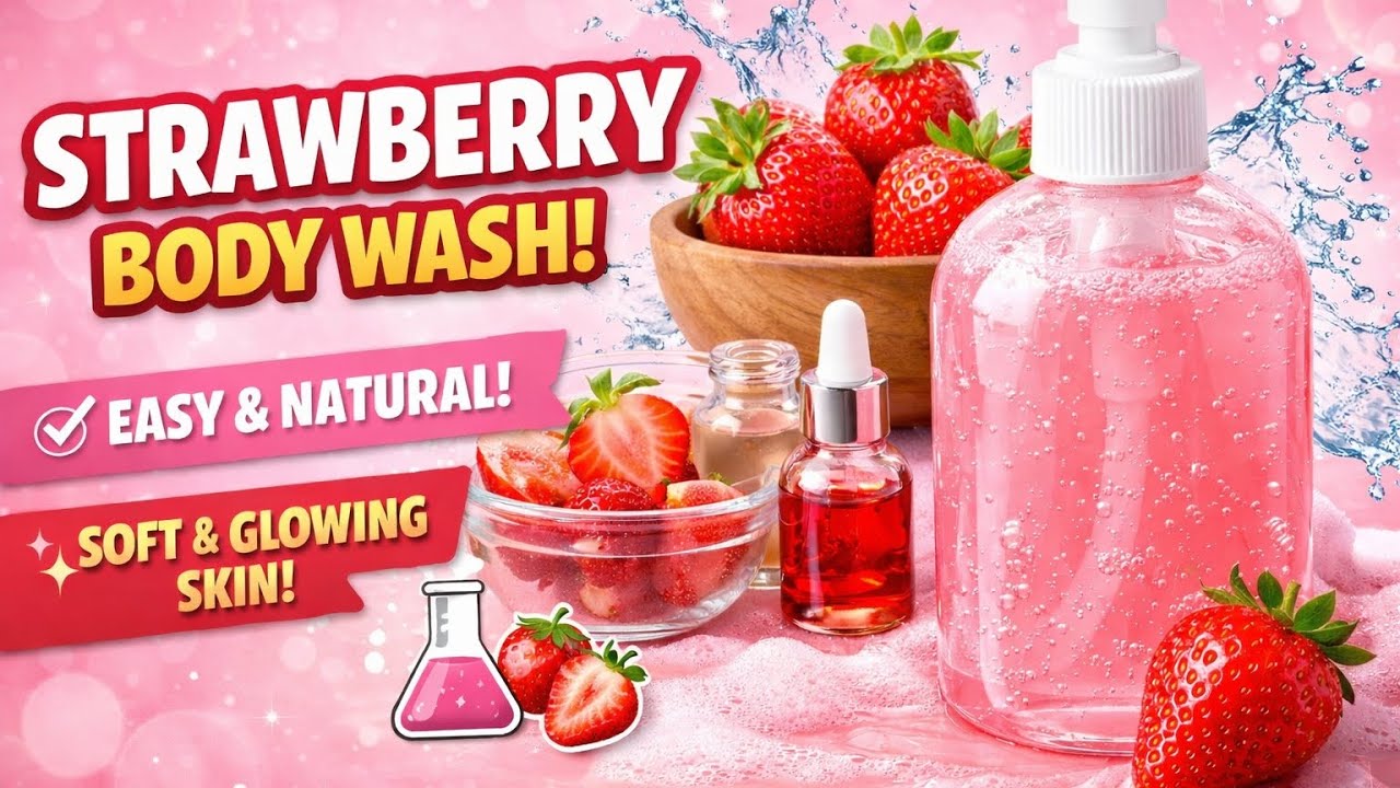 Strawberry Body Wash Recipe | Soft & Glowing Skin Step-by-Step Tutorial tamil